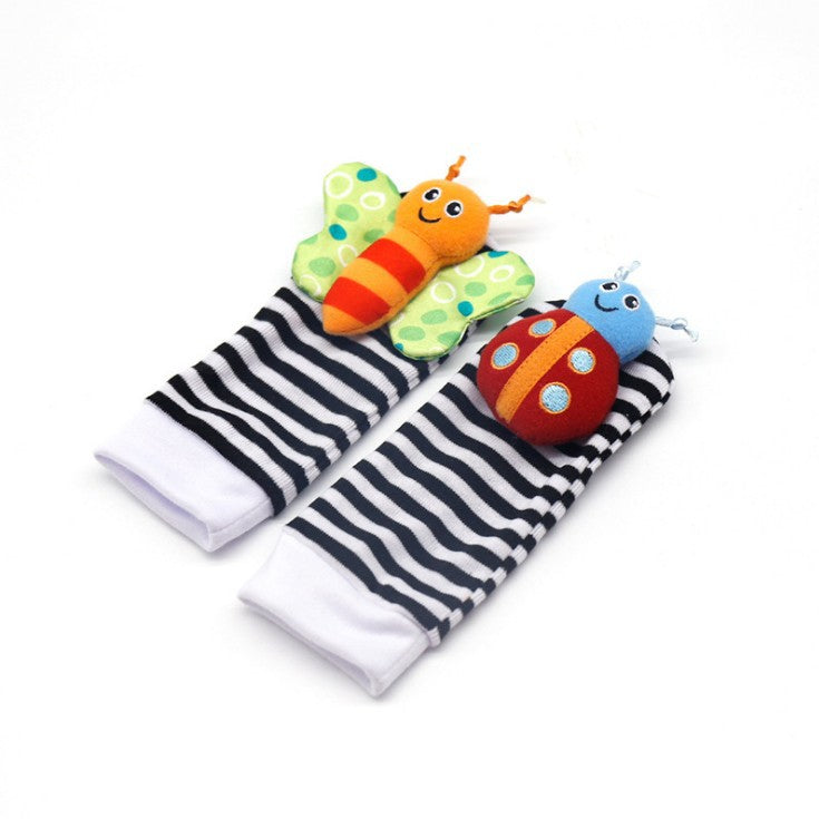 4PCS Cute Animal Soft Baby Wrist Rattles And Foot Finders