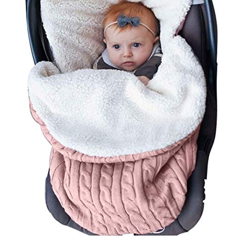 Baby Girls Boys Wrap Swaddle Blankets  Knit Sleeping Bag