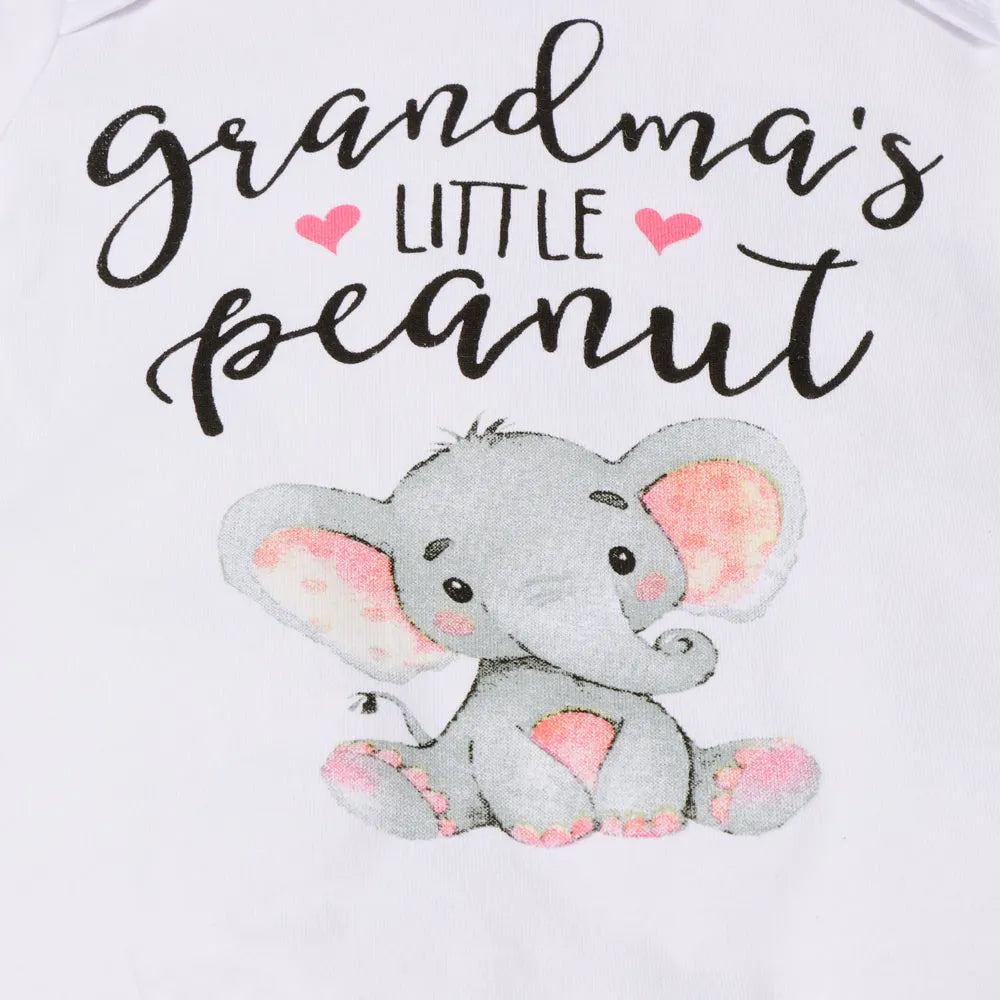 Grandma‘s Little Peanut Letter Printed Romper