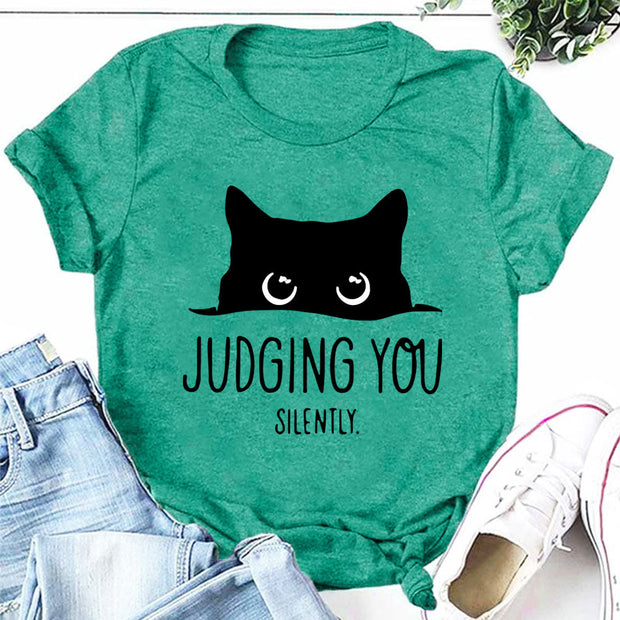 Judging You Print Women Slogan T-Shirt