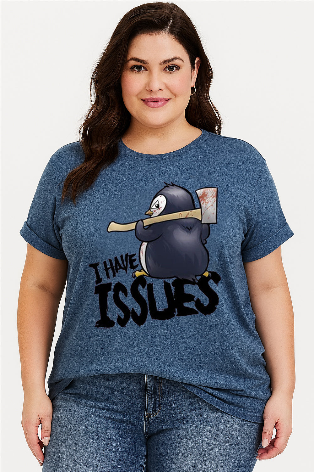 I Have Issues Print Women Slogan Plus Size T-shirt