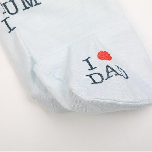 I Love Dad Mum Lovely Solid Letters Printed Long Sleeve Baby Jumpsuit