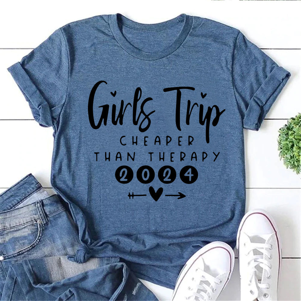 Pretty Girl Trip Letter Print Women Slogan Plus Size T-Shirt