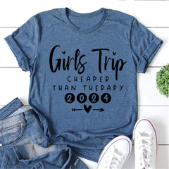 Pretty Girl Trip Letter Print Women Slogan Plus Size T-Shirt