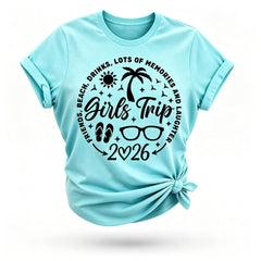 Girl's Trip 2026 Letter Print Women Slogan T-Shirt