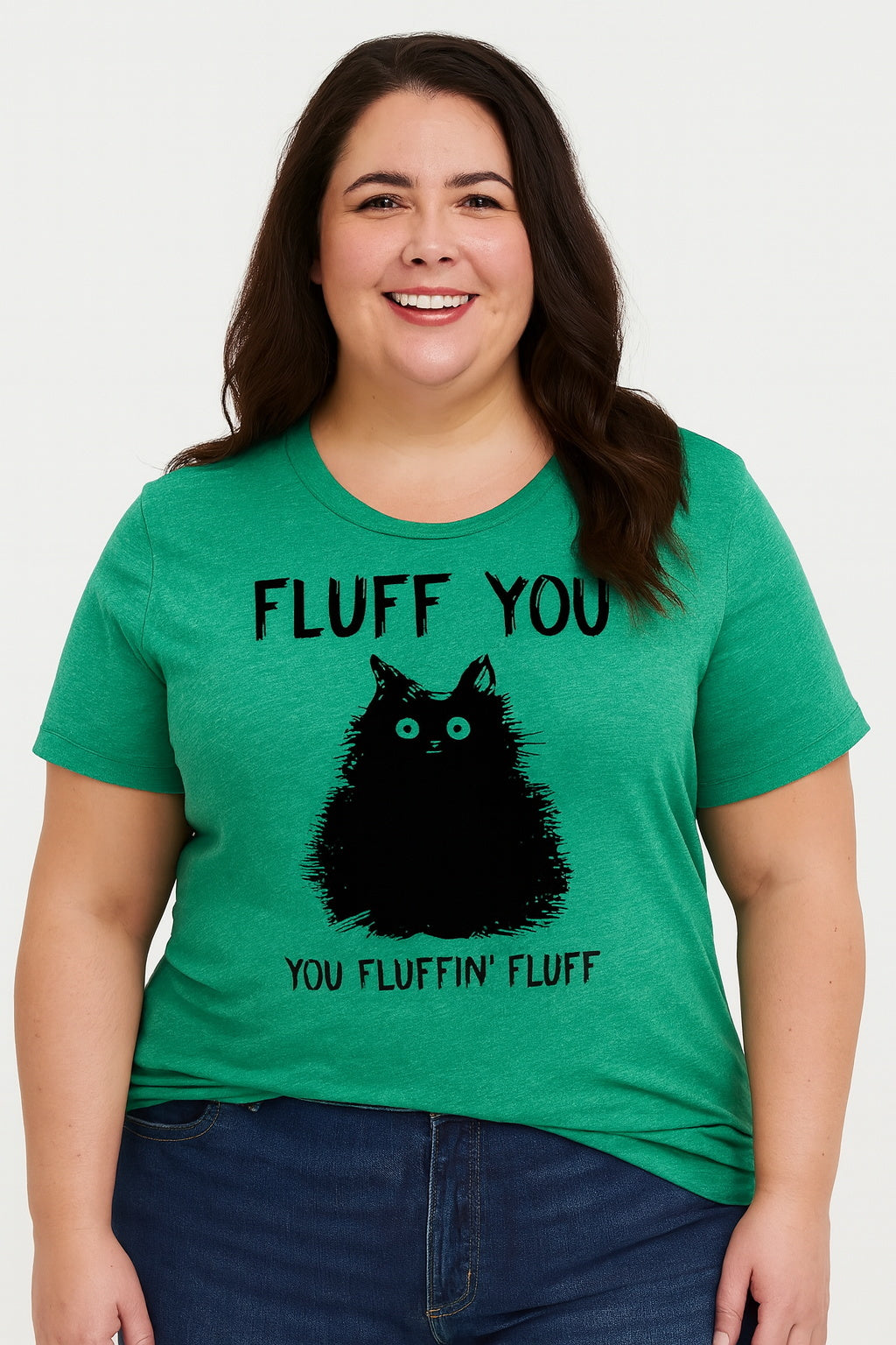 Fluff You Print Women Slogan Plus Size T-Shirt