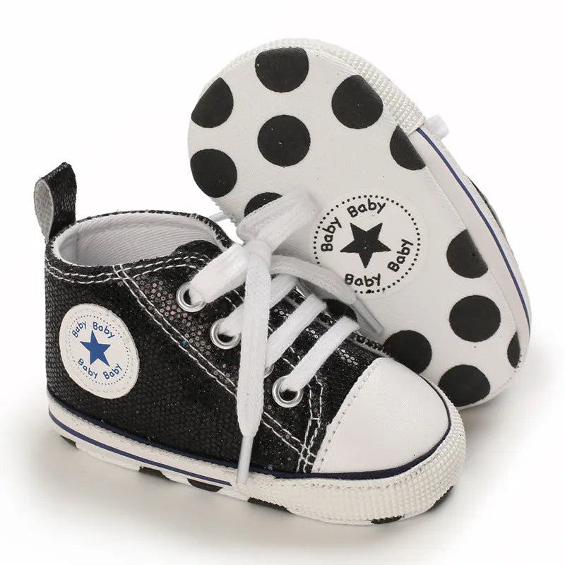 Lovely Allover Sequins Non-Slip Baby Shoes