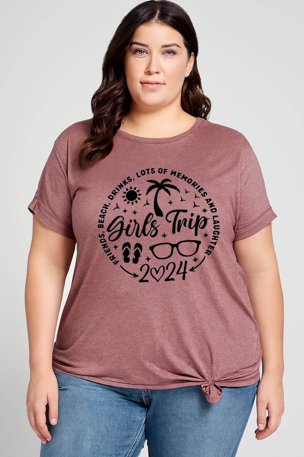 Girls Trip 2024 Printed Women Slogan Plus Size T-Shirt