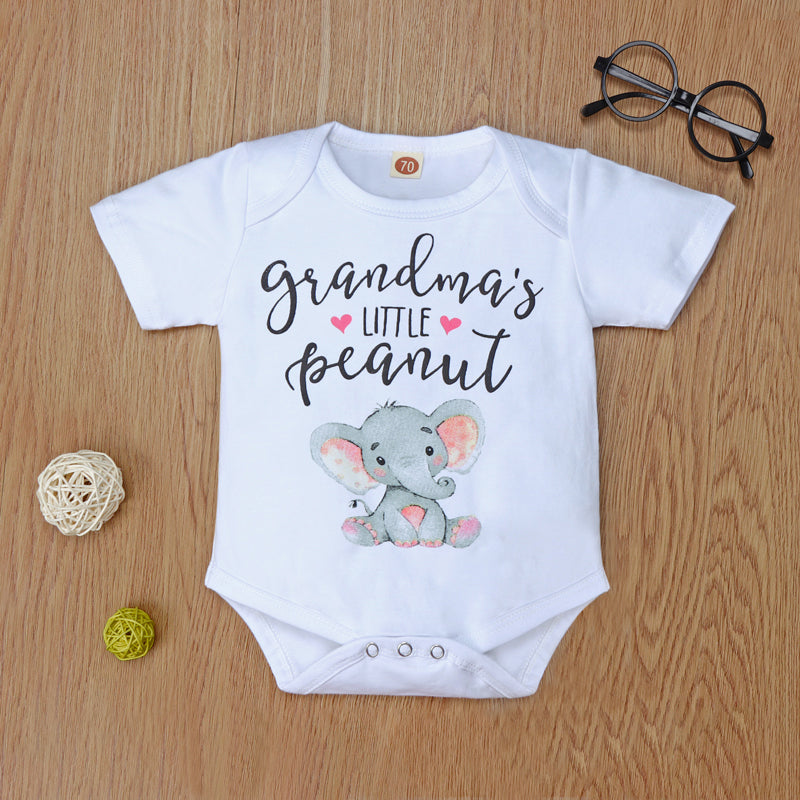 Grandma‘s Little Peanut Letter Printed Romper