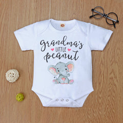 Grandma‘s Little Peanut Letter Printed Romper