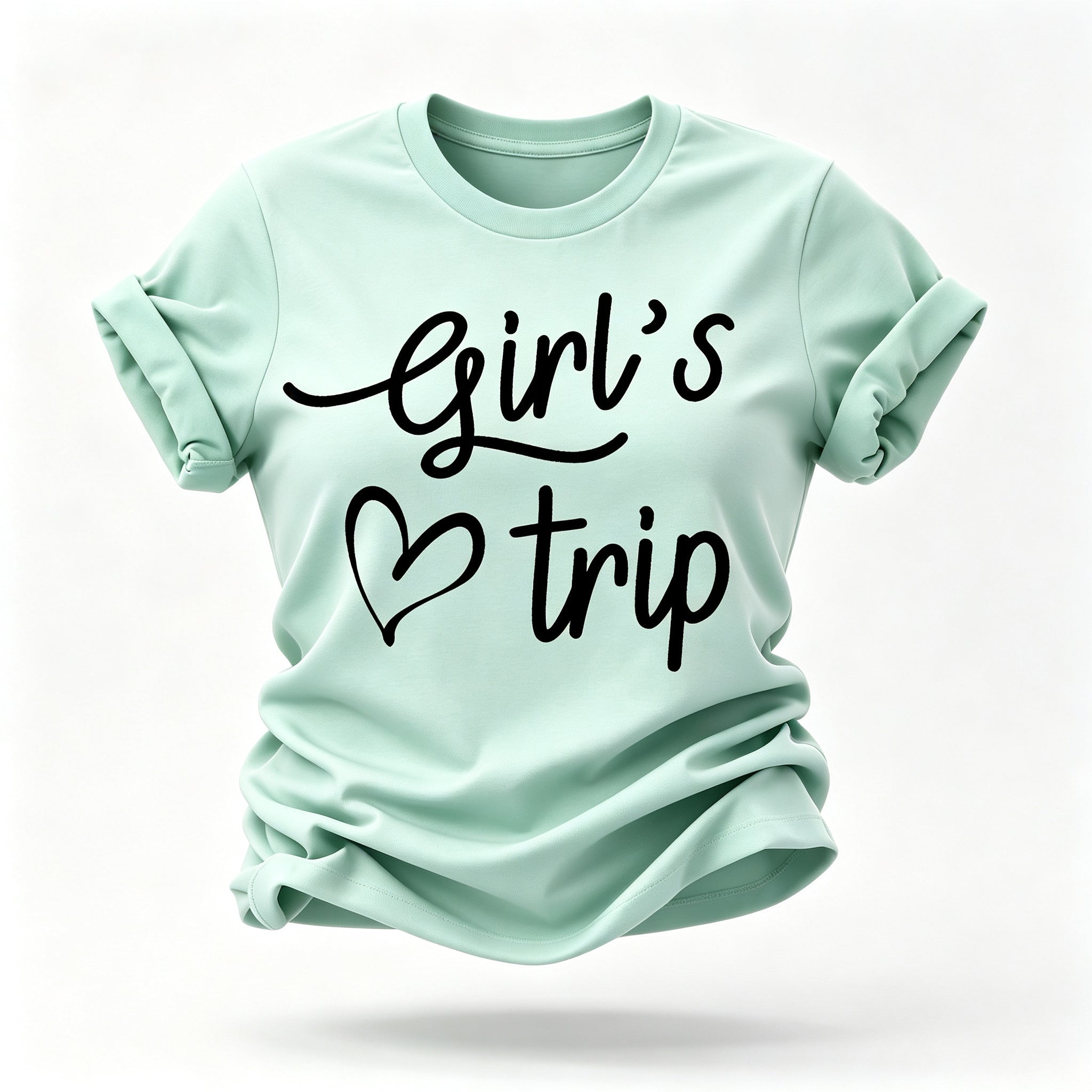 Girl's Trip Letter Heart Print Women Slogan T-Shirt