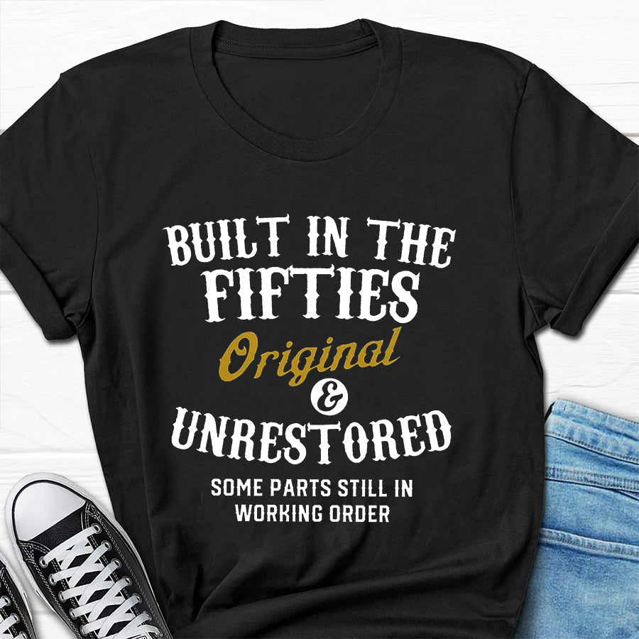 Built In The Fifties Print Men Slogan T-Shirt