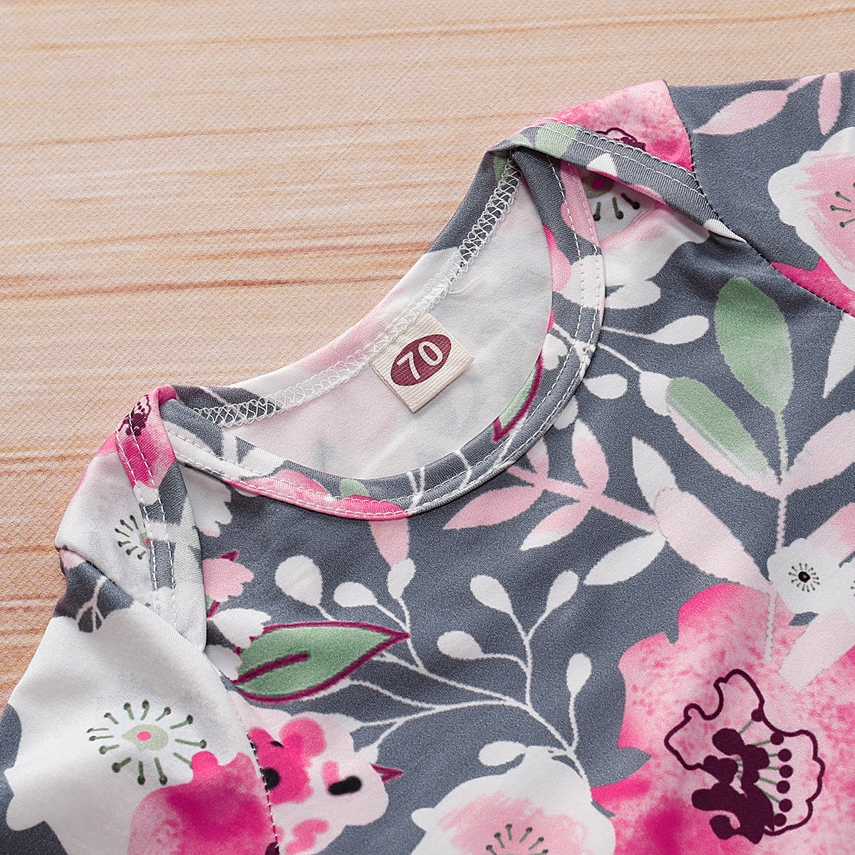 2PCS Baby NewBorn Lovely Floral Print Pajamas and Headband