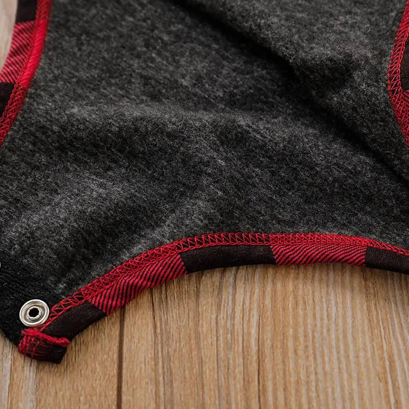 Baby Plaid Print Hoodie Set