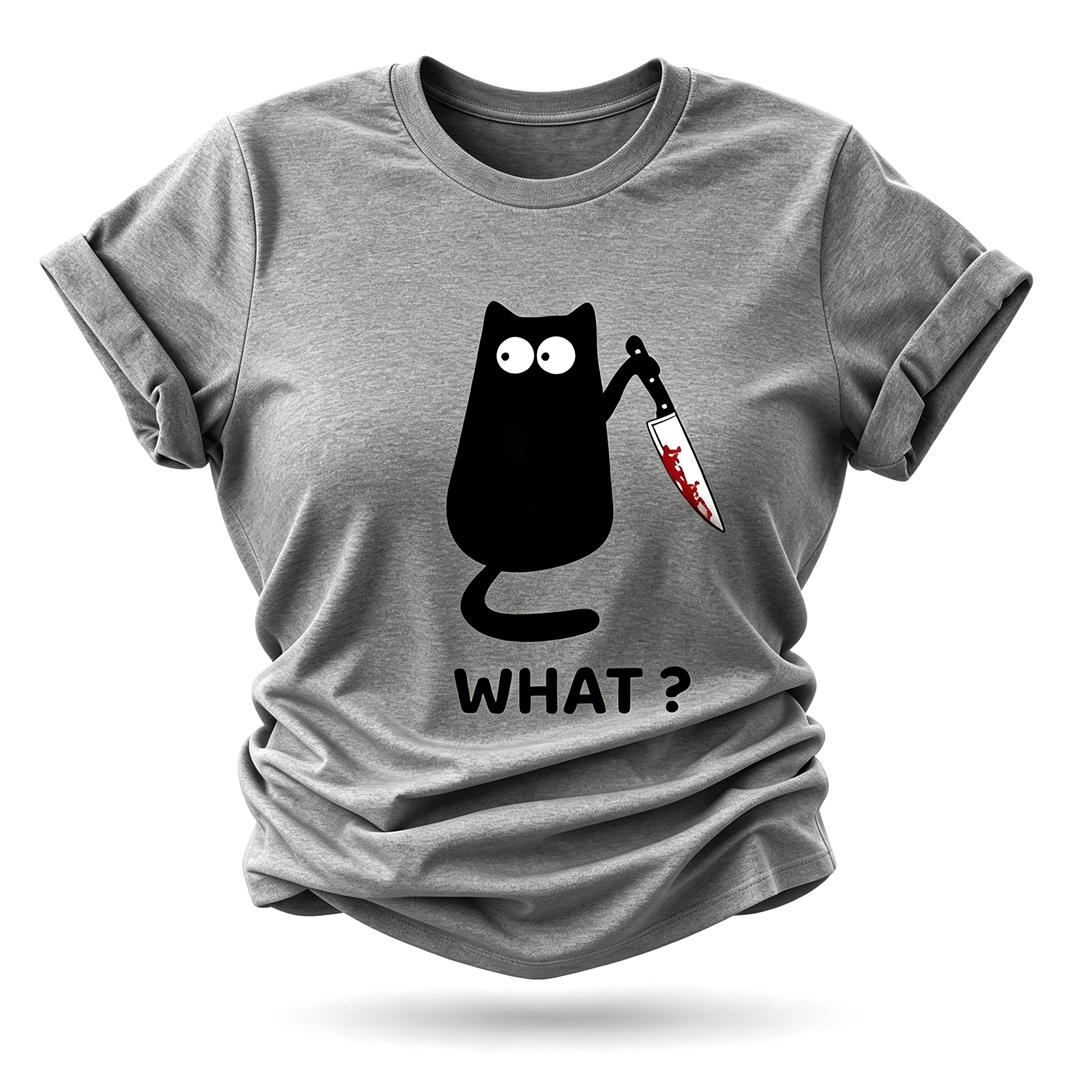 What? Hot Sale Funny Cat Printed Fashion T-Shirt
