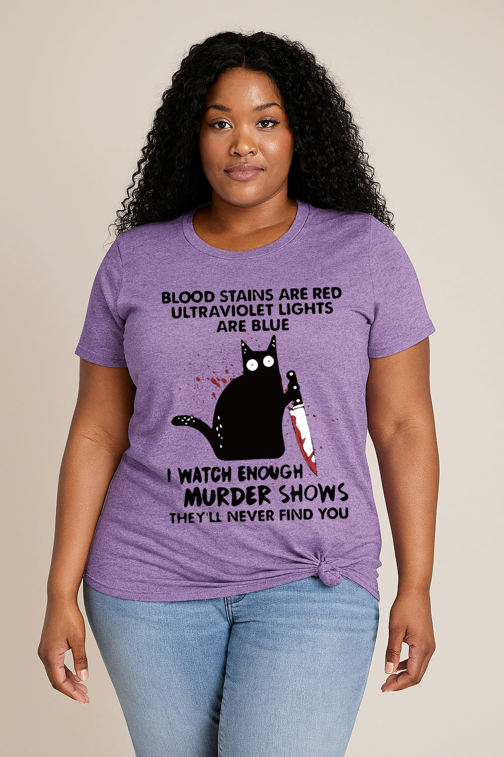 Blood Stains Are Red Print Women Slogan Plus Size T-shirt