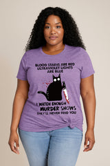 Blood Stains Are Red Print Women Slogan Plus Size T-shirt