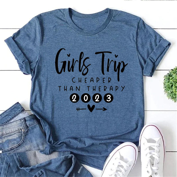 Girls Trip 2023 Print Women Slogan T-Shirt