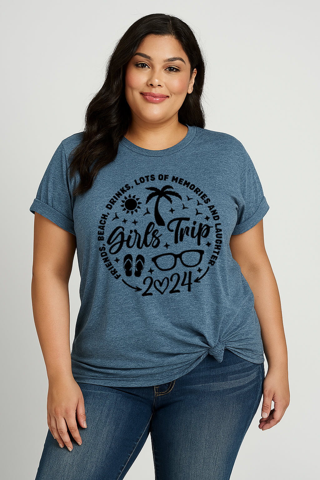 Girls Trip 2024 Printed Women Slogan Plus Size T-Shirt