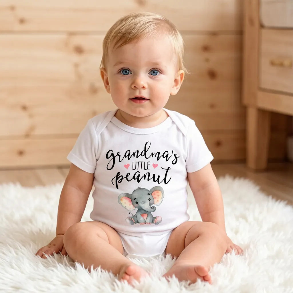 Grandma‘s Little Peanut Letter Printed Romper