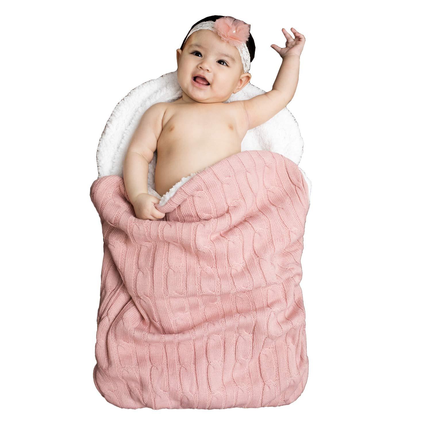 Baby Girls Boys Wrap Swaddle Blankets  Knit Sleeping Bag