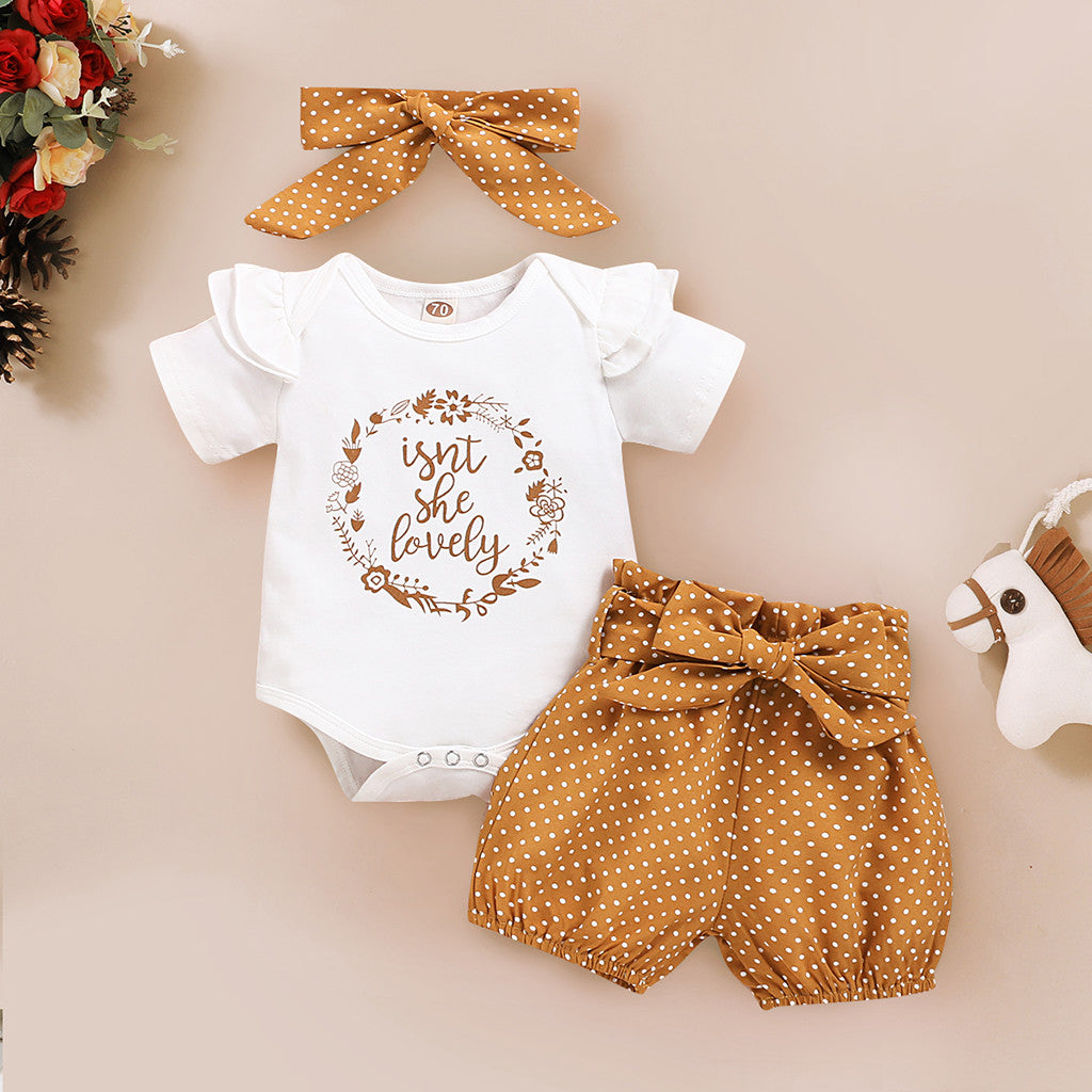 Lovely Polka Dots Printed Baby Set