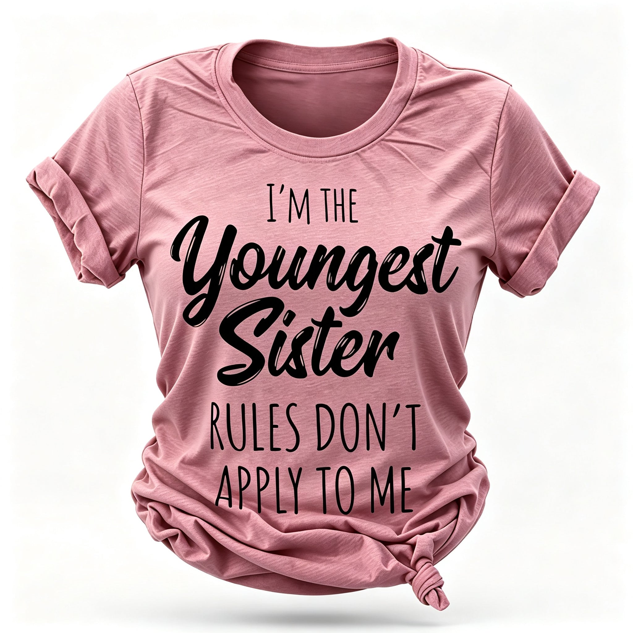 Je suis la plus jeune sœur mode lettre impression femmes Slogan T-Shirt 