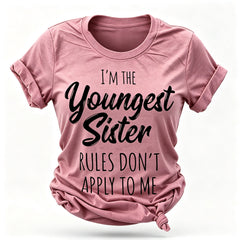 Je suis la plus jeune sœur mode lettre impression femmes Slogan T-Shirt 