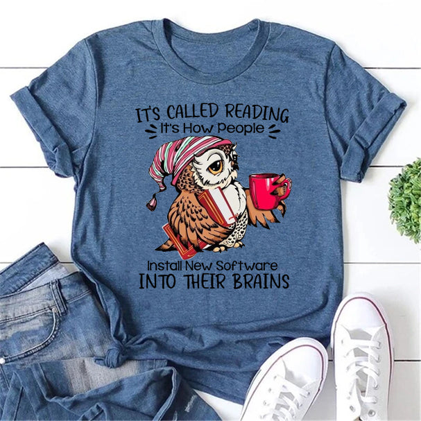 It's Called Reading Print Women Slogan T-Shirt