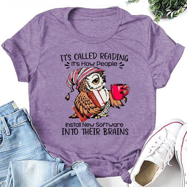 It's Called Reading Print Women Slogan T-Shirt