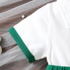 Adorable Golf Embroidery Short Sleeve Baby Romper