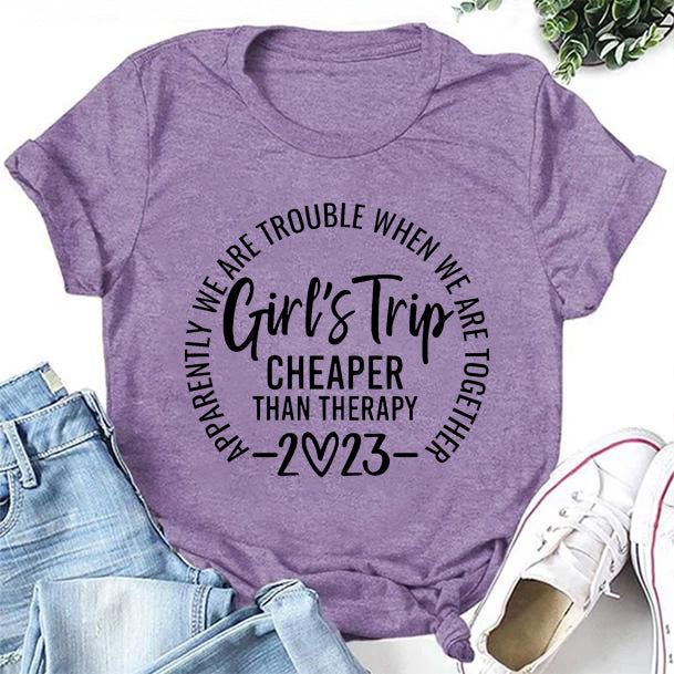 T-shirt avec slogan pour femme imprimé lettre de voyage élégante pour fille