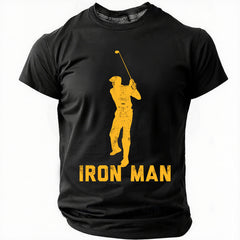 Funny Joke Golf Iron Man Cotton T-Shirt