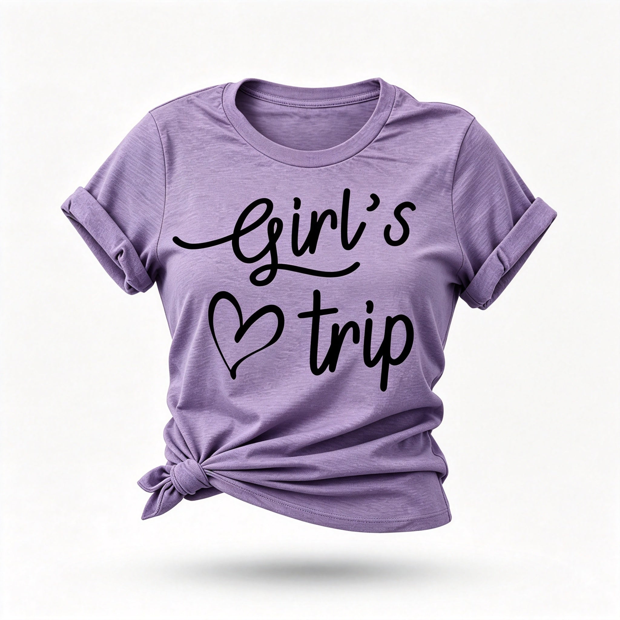Girl's Trip Letter Heart Print Women Slogan T-Shirt