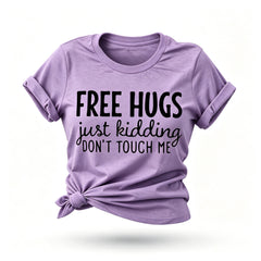 Free Hugs Fashion Letter Print Women Slogan T-Shirt