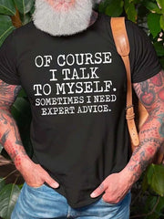 É claro que eu falo comigo mesmo Imprimir camiseta masculina com slogan 