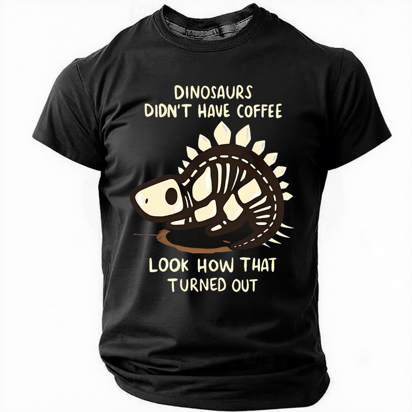 Dinosaur Had No Coffee Cotton T-Shirt