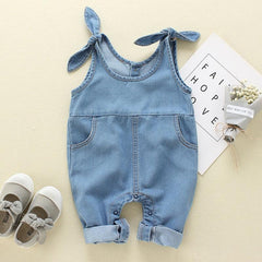 Lovely Baby Denim Suspender Jumpsuit