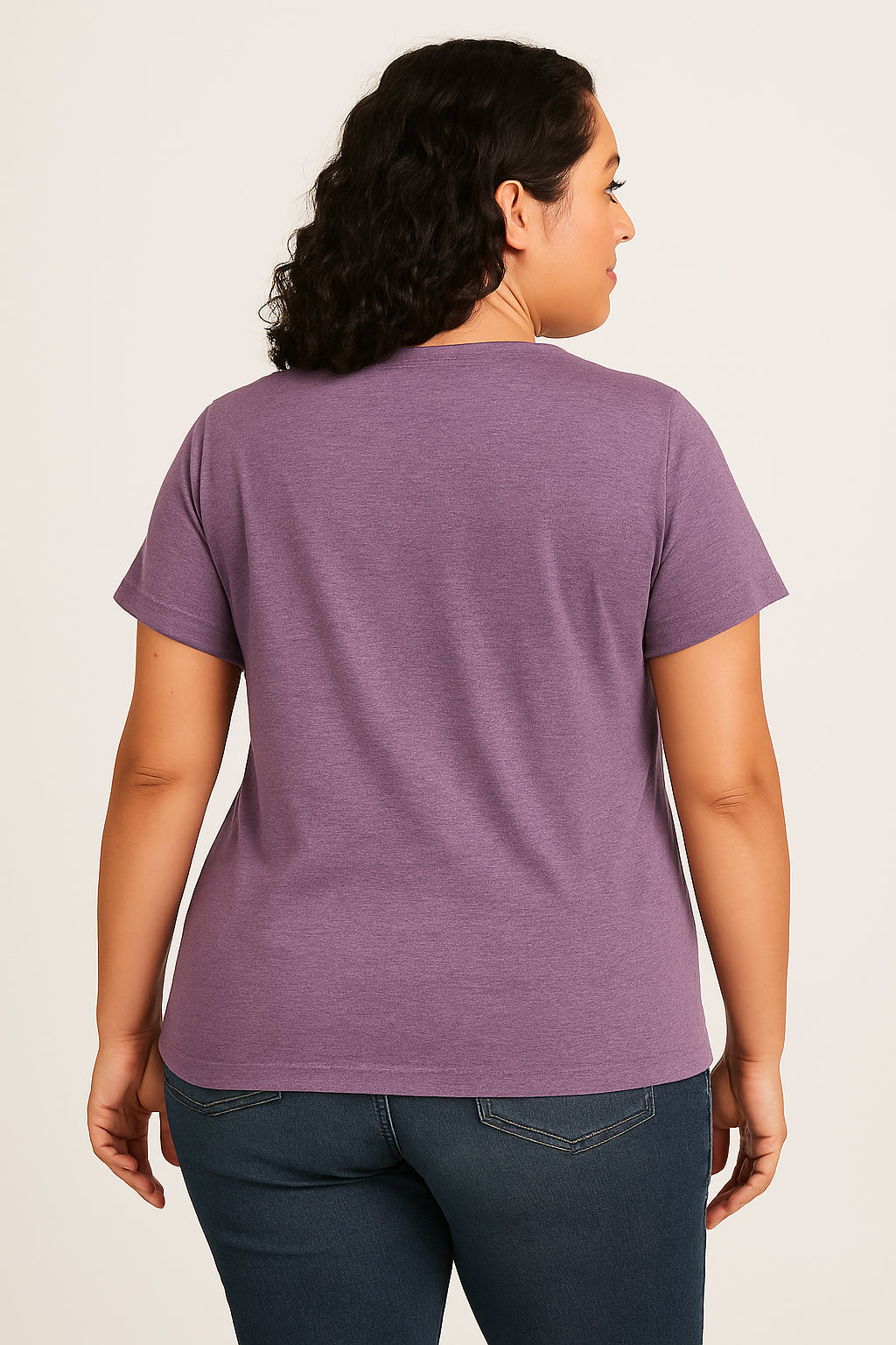 Line Cat Print Crew Neck Short Sleeve Plus Size T-Shirt