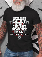 I Hate Being Sexy Letter Print Men Slogan T-Shirt