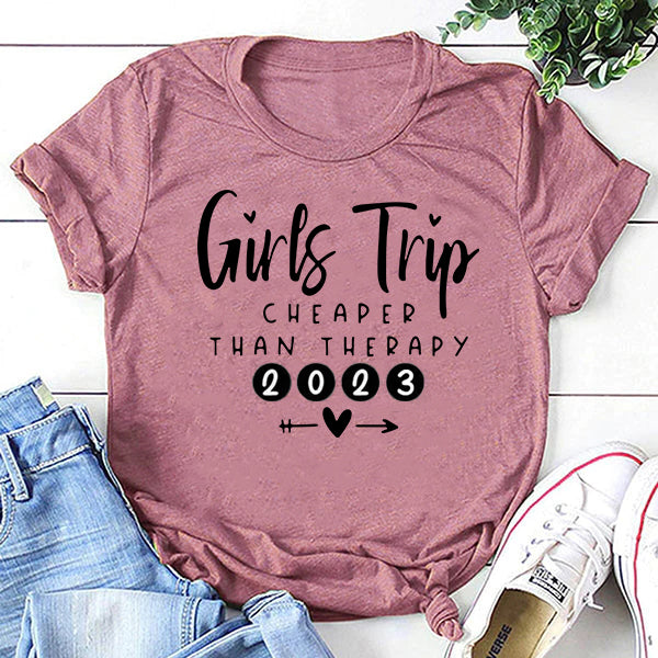 Girls Trip 2023 Print Women Slogan T-Shirt