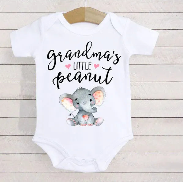 Grandma‘s Little Peanut Letter Printed Romper