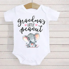 Grandma‘s Little Peanut Letter Printed Romper