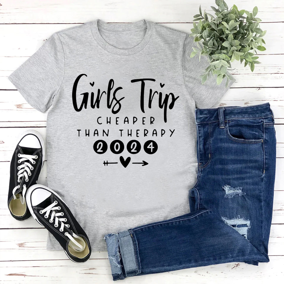 Pretty Girl Trip Letter Print Women Slogan Plus Size T-Shirt