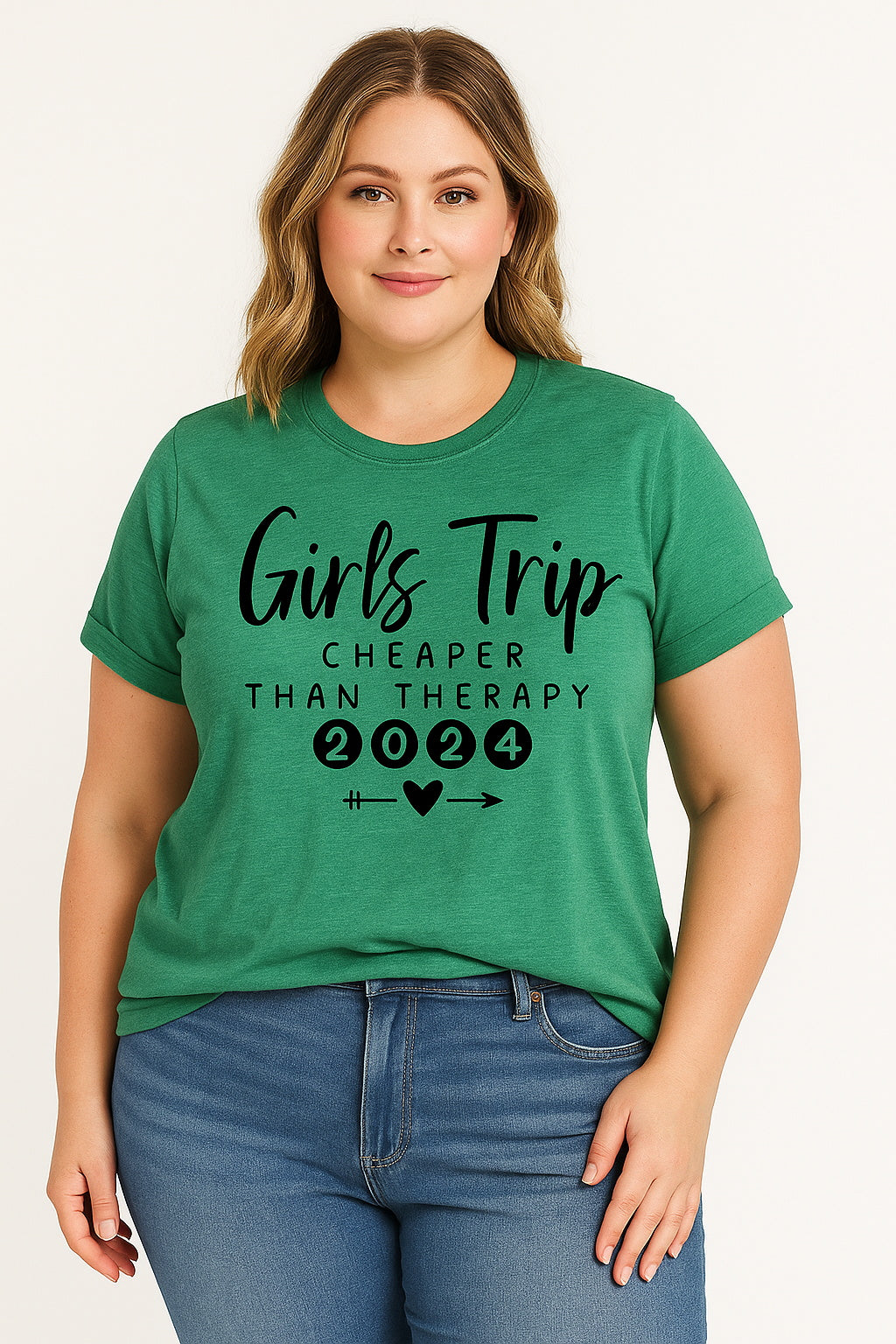 Pretty Girl Trip Letter Print Women Slogan Plus Size T-Shirt