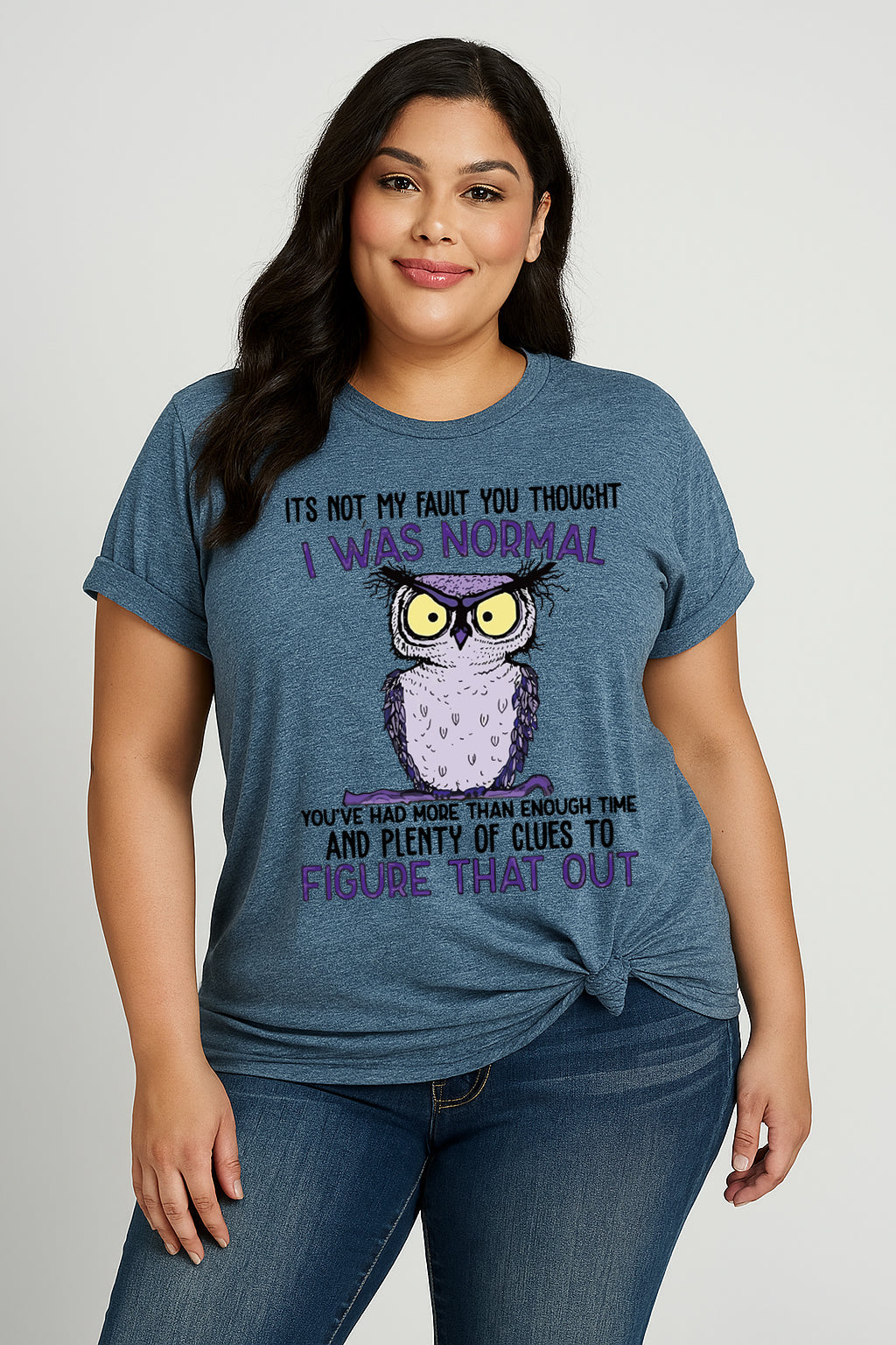It's Not My Fault You Thought Print Women Slogan Plus Size T-shirt