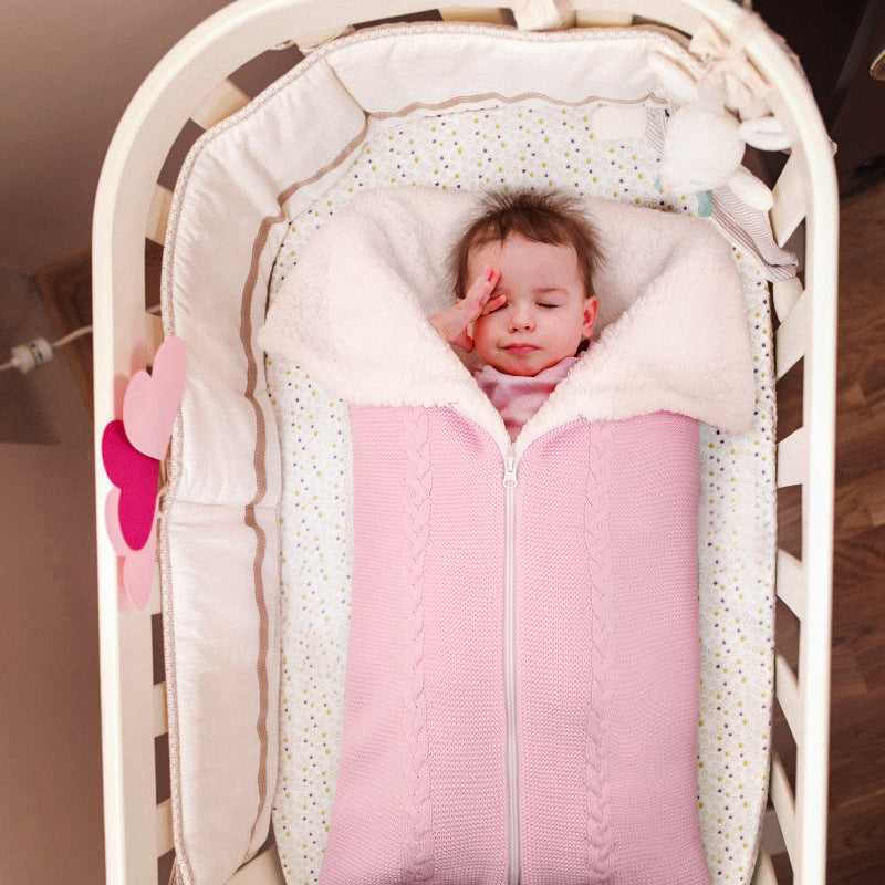 Cute Wrap Swaddle Blanket Knit Newborn Baby Sleeping Bag