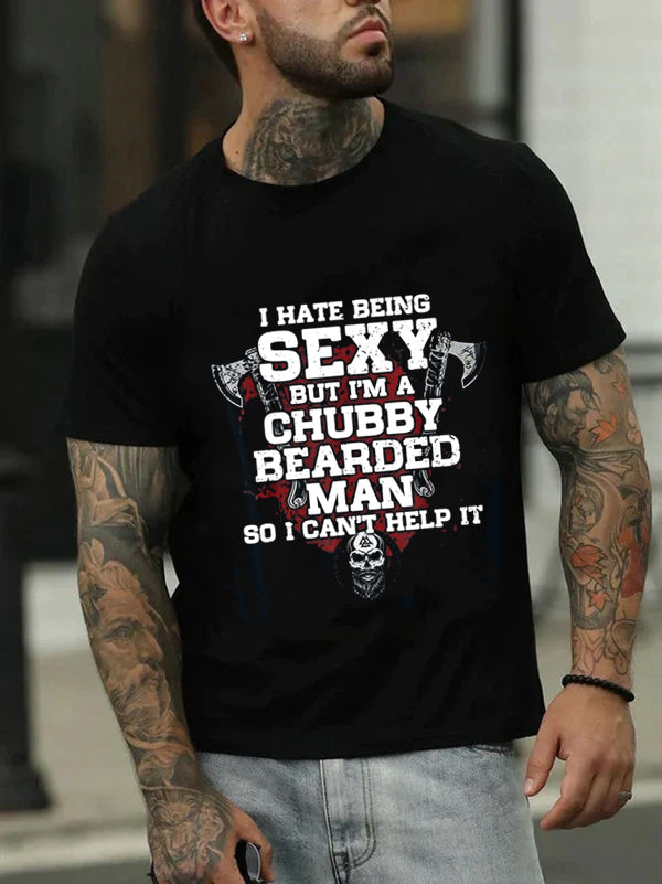 I Hate Being Sexy Letter Print Men Slogan T-Shirt