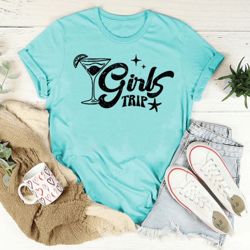 Girl's Trip Letter Print Women Slogan T-Shirt