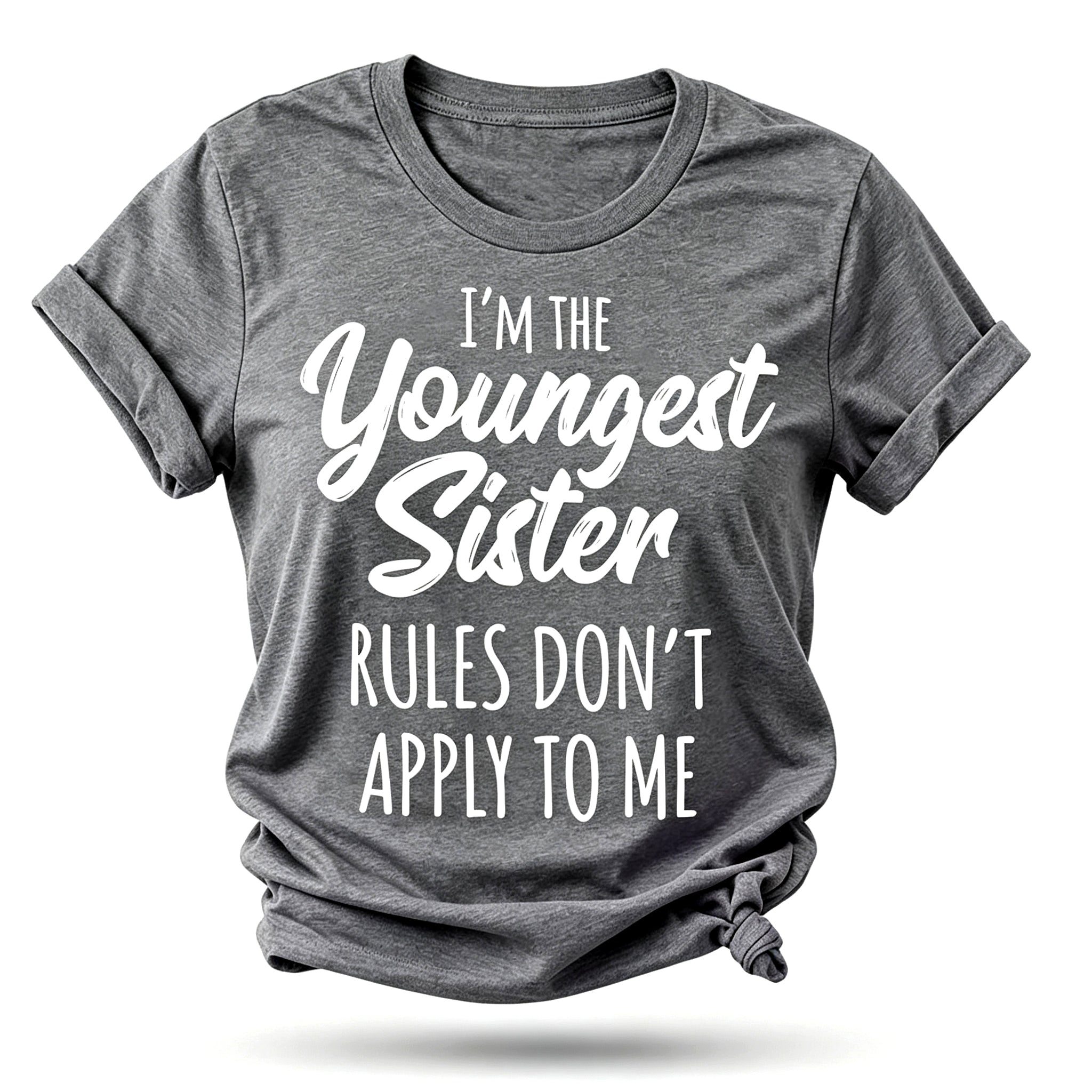 Je suis la plus jeune sœur mode lettre impression femmes Slogan T-Shirt 